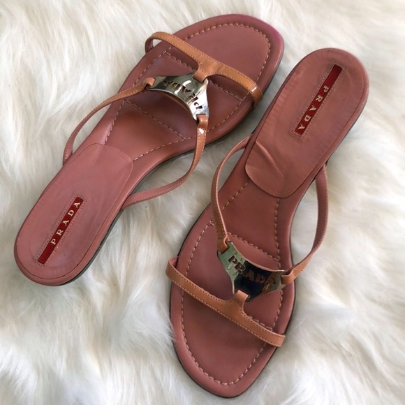 Prada Ladies Mauve Pink Kitten Heel Sandals Size 38 - Picture 9 of 16